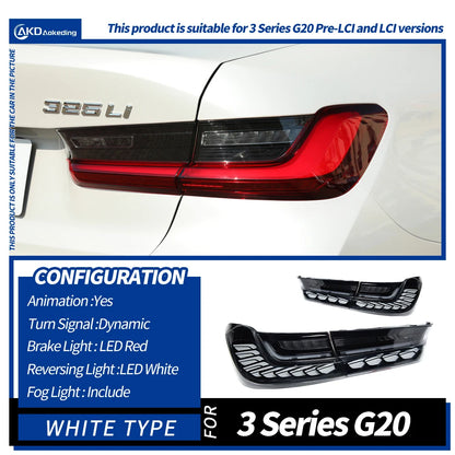 CLEAR LED GTS Tail Light Assembly for BMW G20/G28 (2019–2021) | Dynamic Signal, Animation