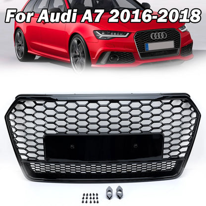 ABS Honeycomb RS Style Front Grille For Audi A4 S4 RS4 A5 RS5 A6 S6 A7 S7 A3 (2008–2022)