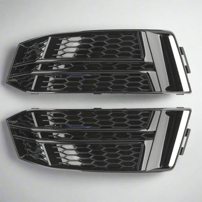 Black Fog Light Covers for Audi A4 B9 S-Line (2016–2018)