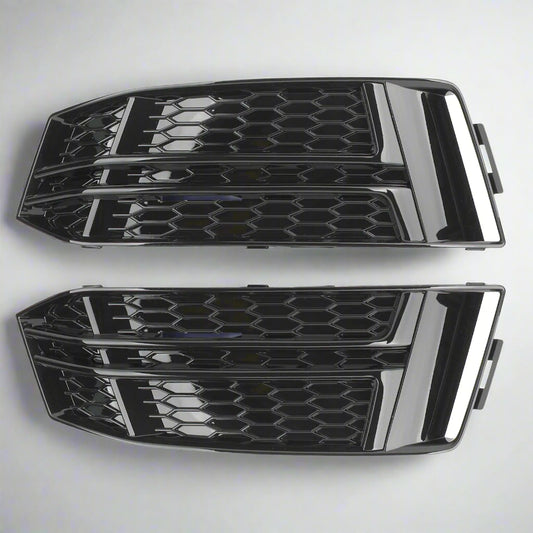 Black Fog Light Covers for Audi A4 B9 S-Line (2016–2018)