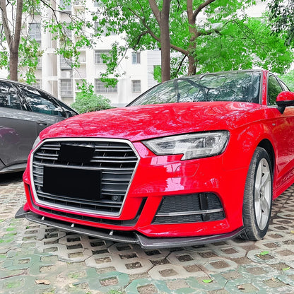 CS Style Front Lip for Audi 8V S-Line/S3 (2017–2020) | Gloss Black & Carbon