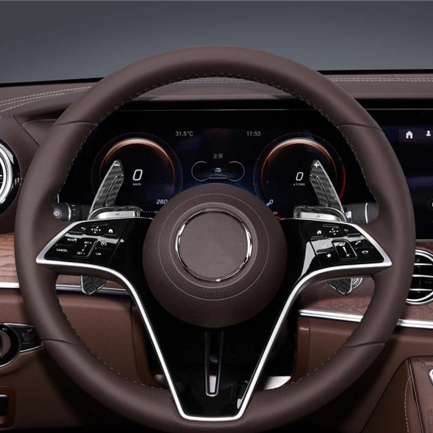 Carbon Fiber Paddle Shift Extensions for Mercedes C, E, & S-Class | Black & Red