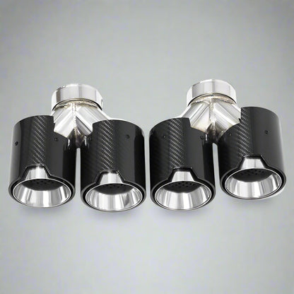 Quad Carbon Fiber M Performance Exhaust Tip For BMW F10 F11 G30 G31