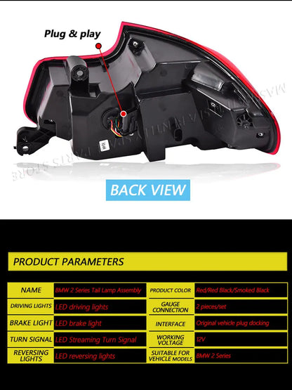 LED GTS Tail Lights For BMW 2 Series w/ Dragon Scale Animation (F22 F23 F87)