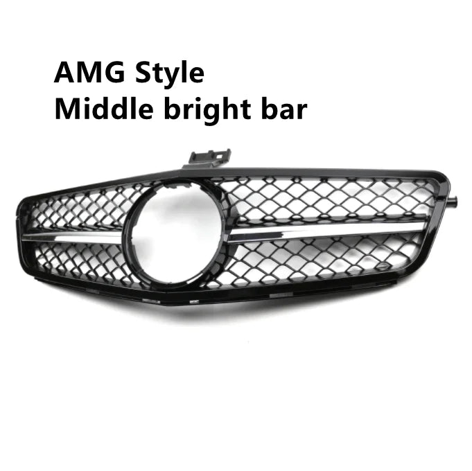 AMG GT Diamond Front Grille for Mercedes W204 C-Class (2007–2014) | Gloss Black/Matte Black/Chrome