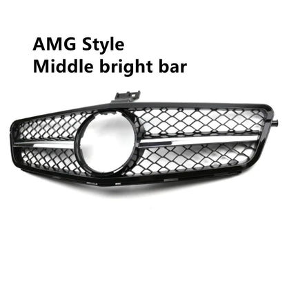 AMG GT Diamond Front Grille for Mercedes W204 C-Class (2007–2014) | Gloss Black/Matte Black/Chrome