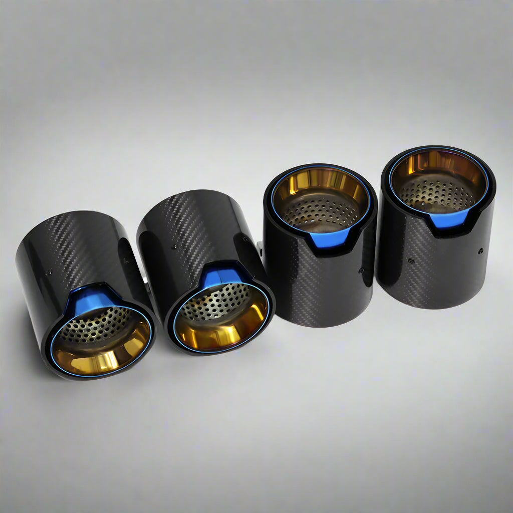 4 PCS Carbon Fiber Exhaust Tips for BMW F80 F82 F87 | Stainless Steel