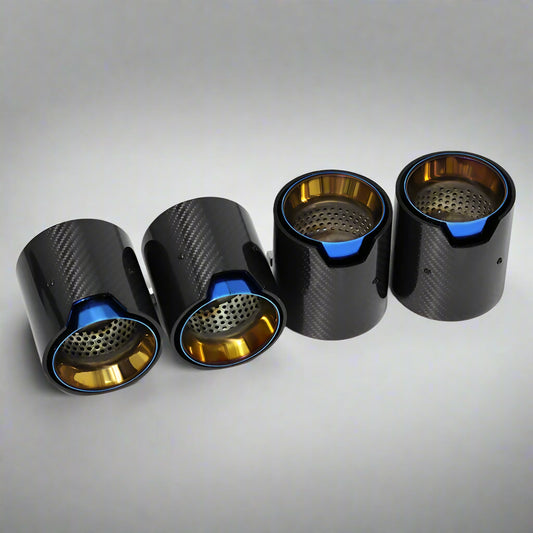 4 PCS Carbon Fiber Exhaust Tips for BMW F80 F82 F87 | Stainless Steel