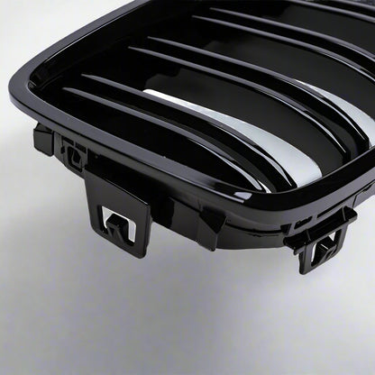 Dual Slat Front Kidney Grill for For BMW 4 Series F32 F33 F36 F80 F82 | Gloss Black